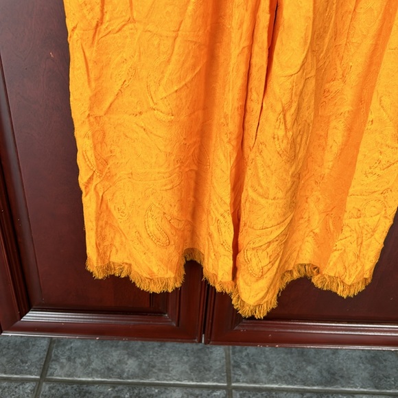 ZARA orange jacquard print full length jumpsuit size small - Picture 11 of 13
